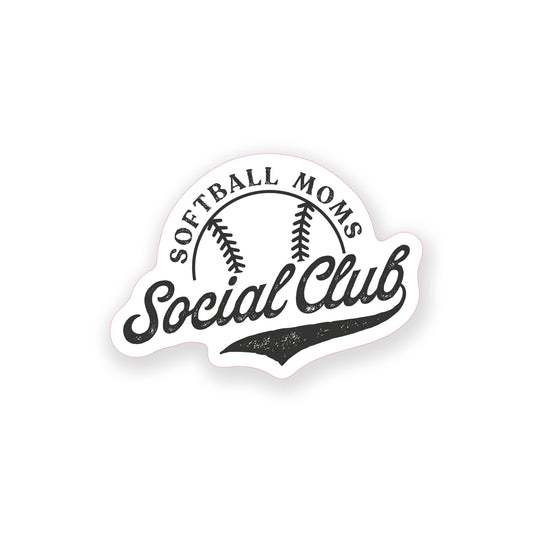 Vinyl Sticker-Softball Moms Social Club -0