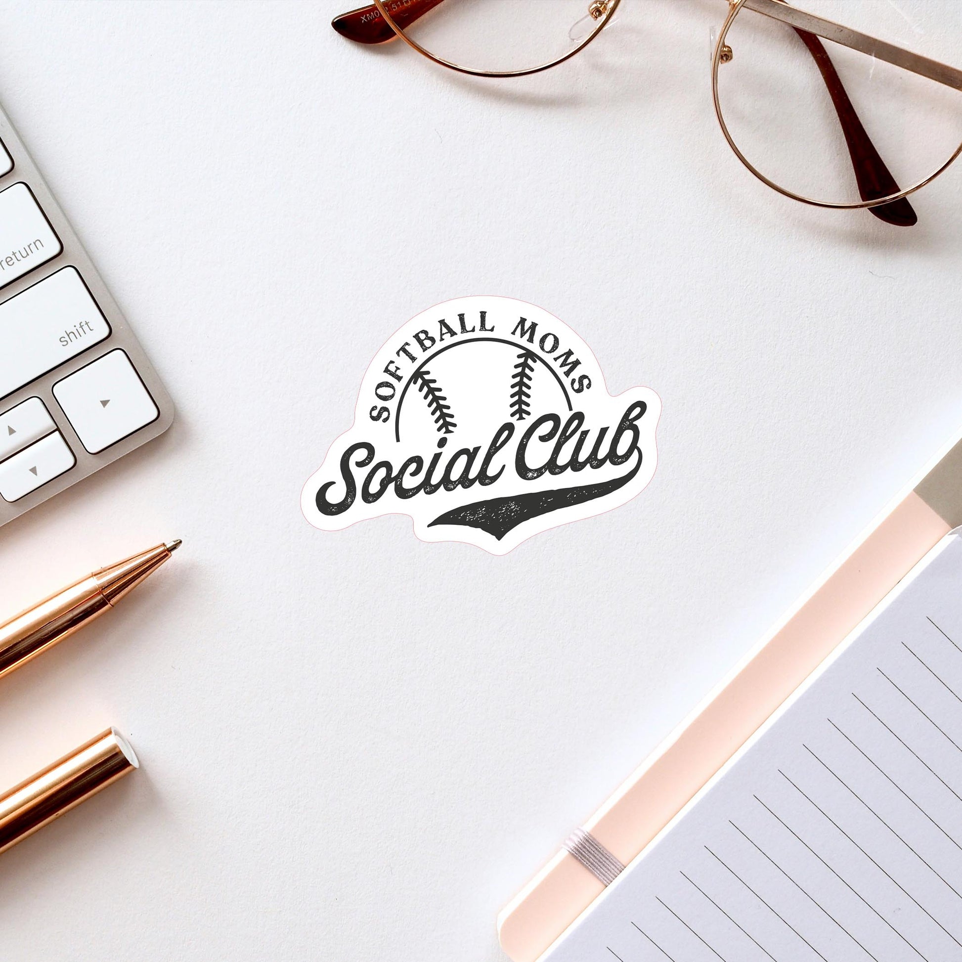 Vinyl Sticker-Softball Moms Social Club -2