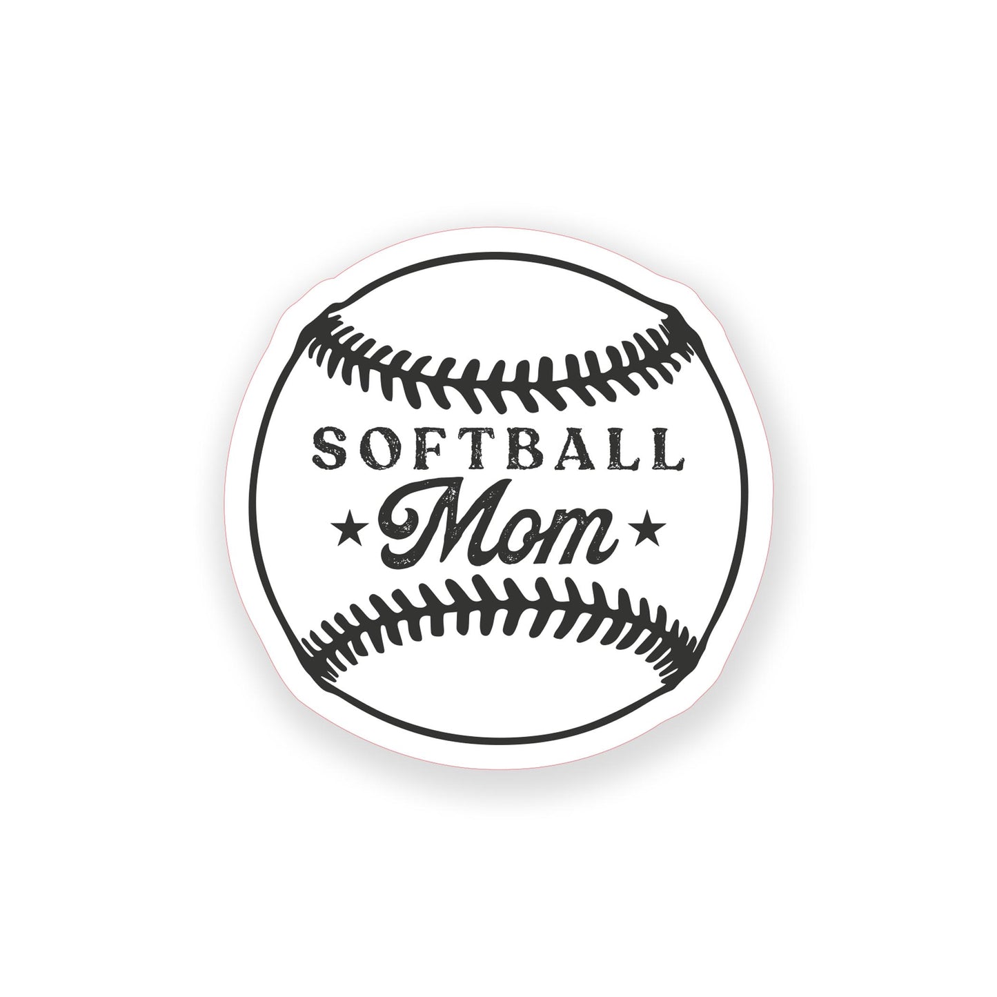 Vinyl Sticker-Softball Mom -0