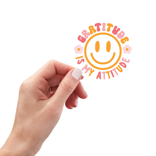 Vinyl Sticker-Happy Plans Gratitude Is My Attitude