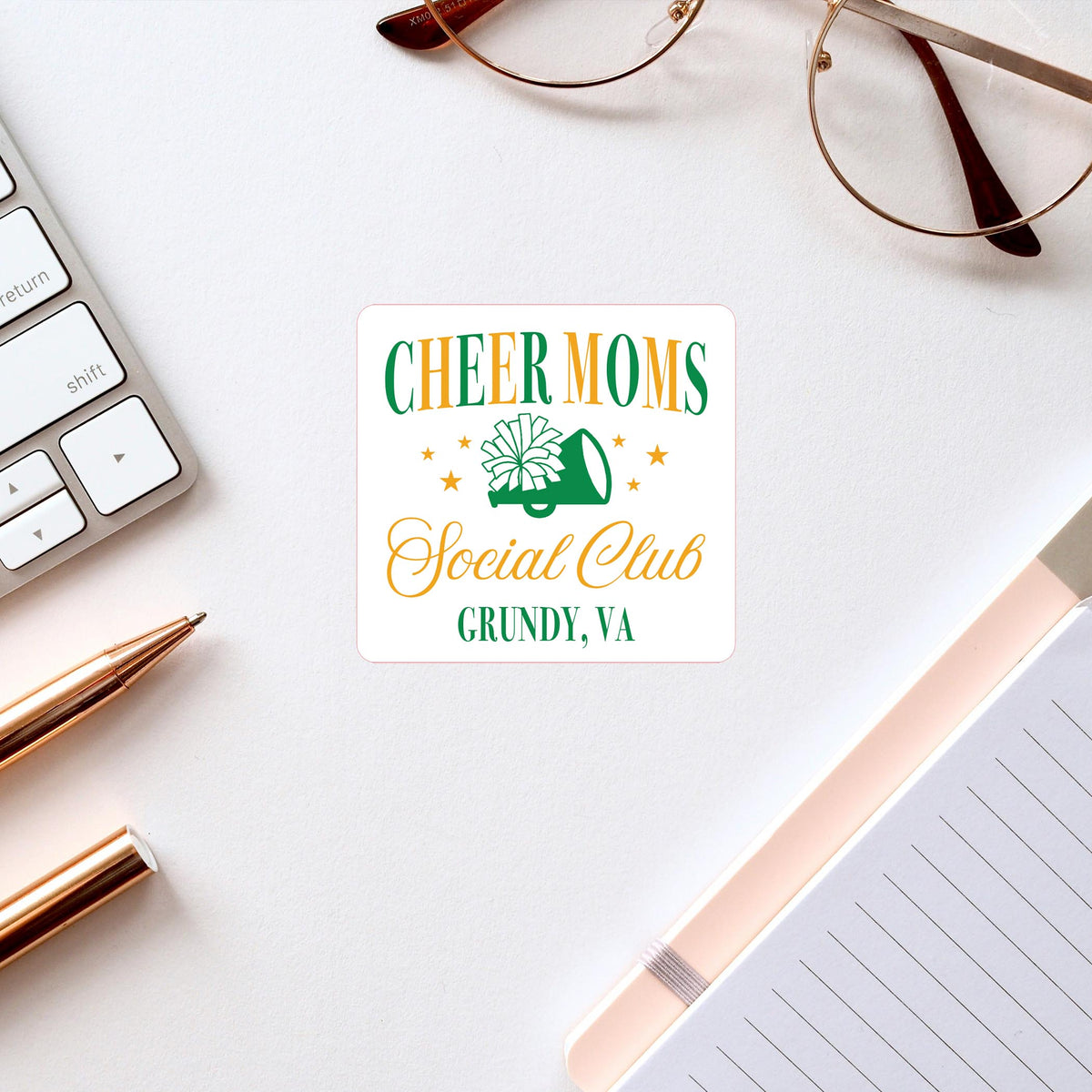 Vinyl Sticker-Custom Cheer Mom Social Club | School Team -2
