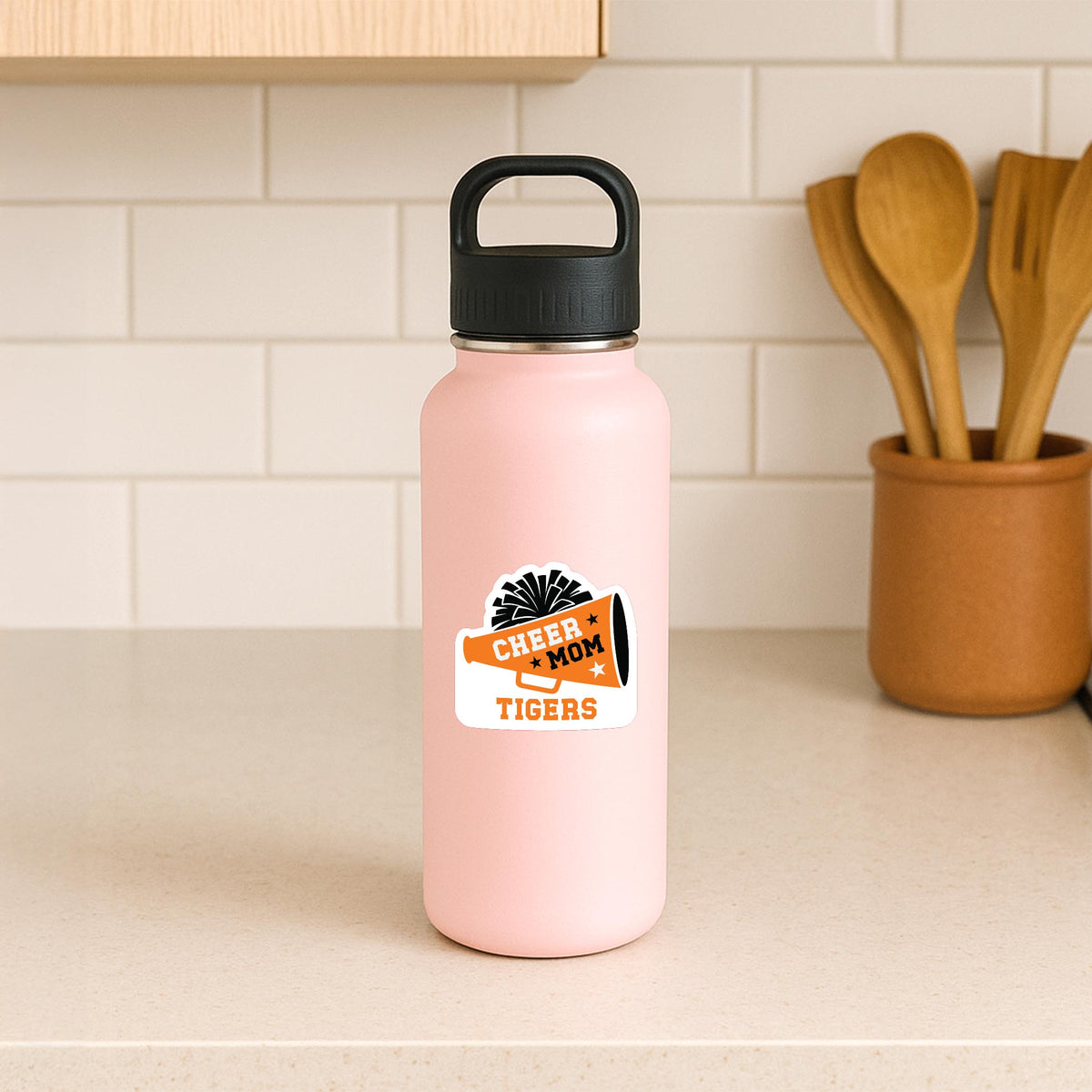 Vinyl Sticker-Custom Cheer Mom Megaphone | School Team -3