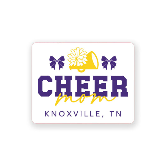 Vinyl Sticker-Custom Cheer Mom | School Team | Hometown -0