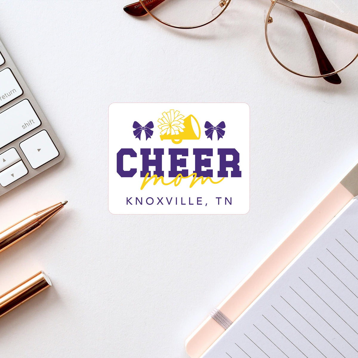 Vinyl Sticker-Custom Cheer Mom | School Team | Hometown -2