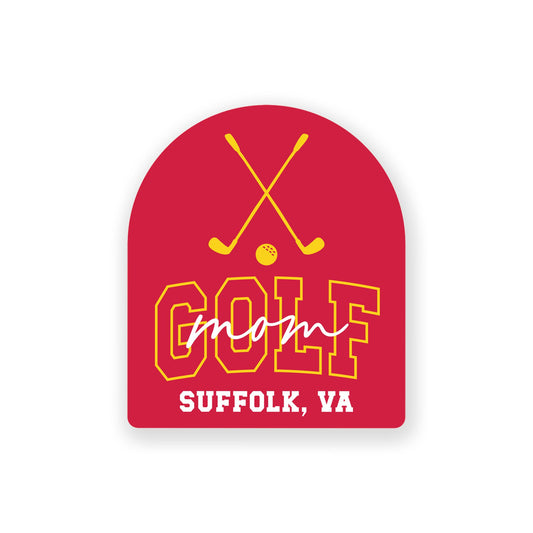 Vinyl Sticker-Custom Golf Mom 1 | Team | Hometown -0