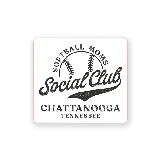 Vinyl Sticker-Softball Moms Social Club | Custom -0