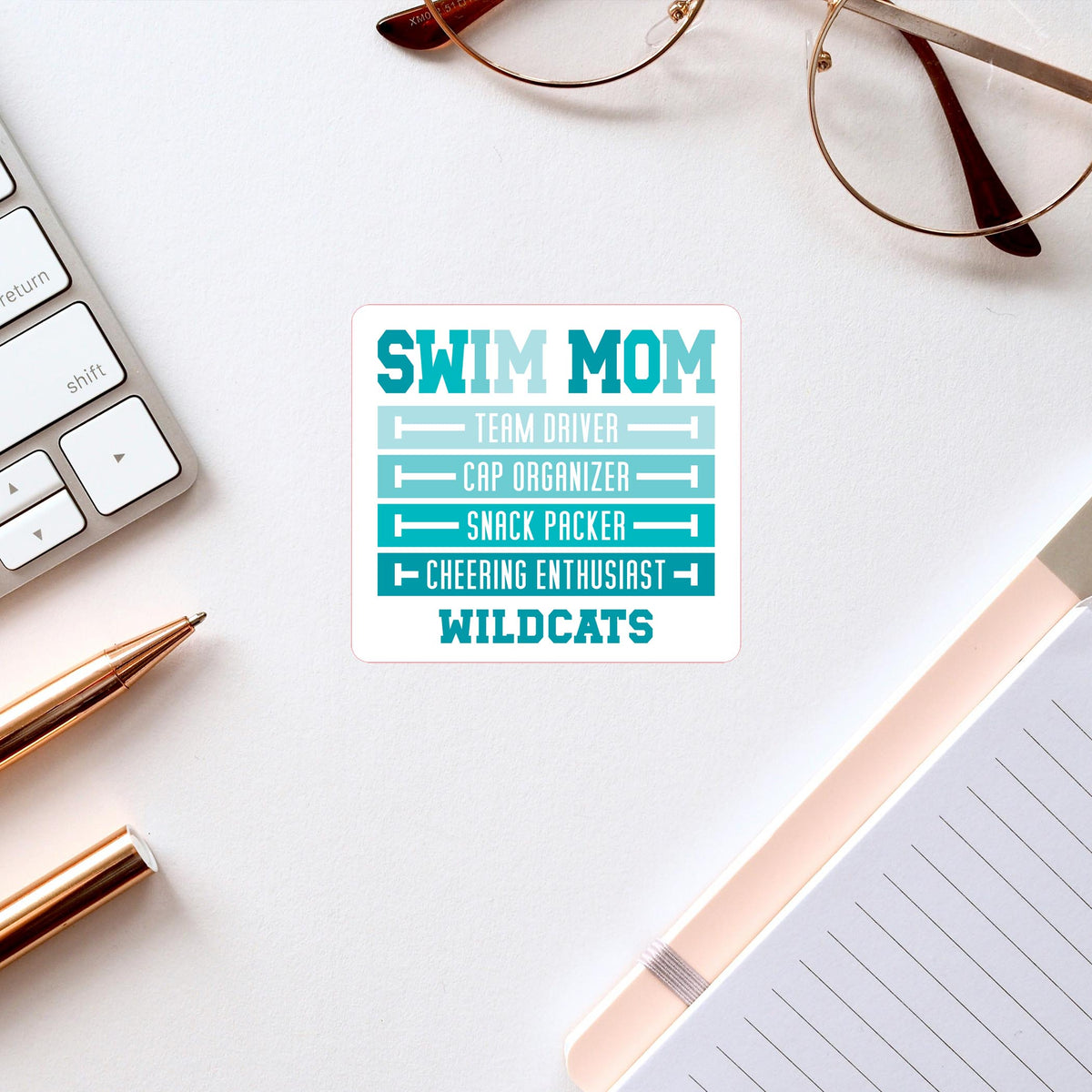 Vinyl Sticker-Swim Mom | School Team | City & State -2
