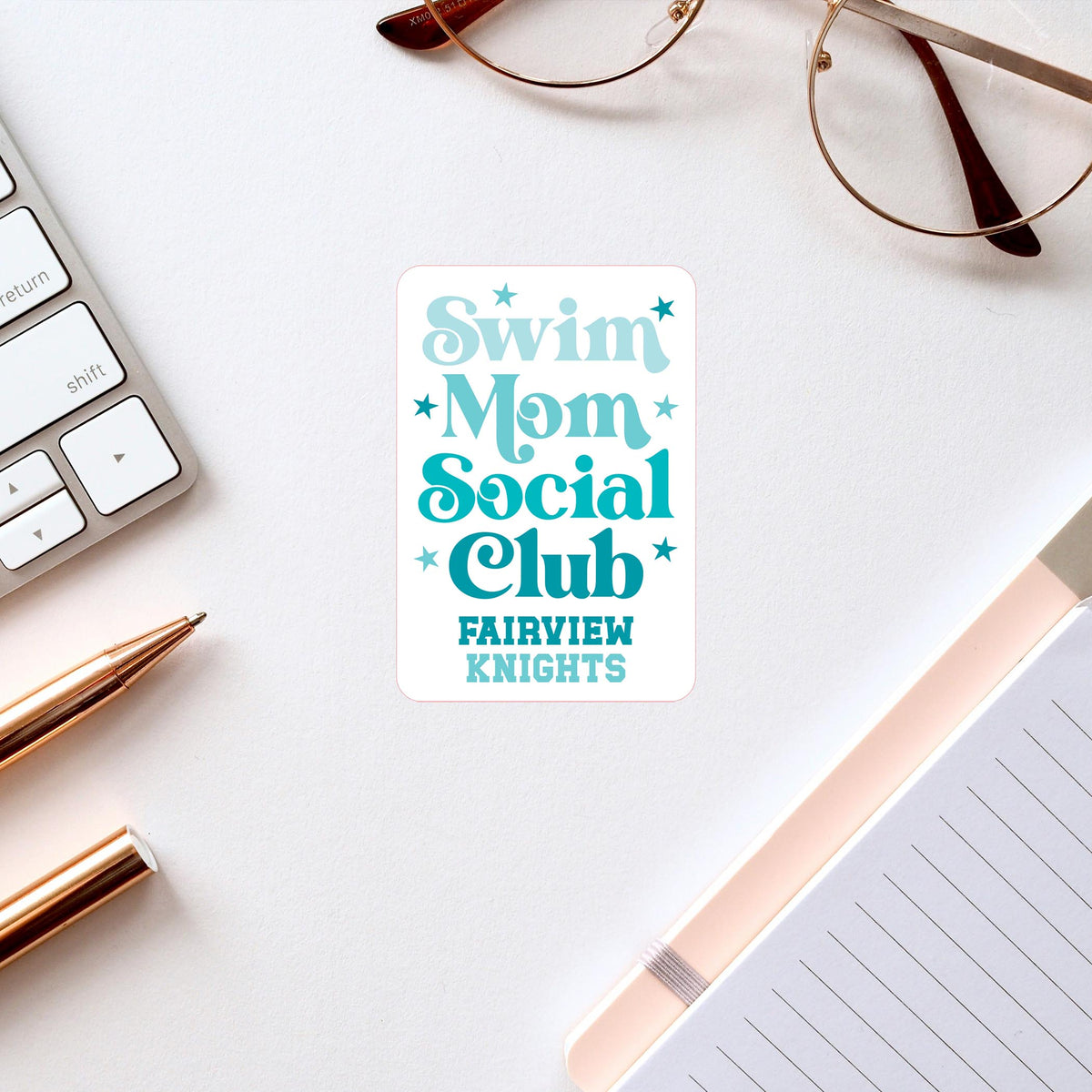 Vinyl Sticker-Swim Mom Stars | School Team | City & State -2