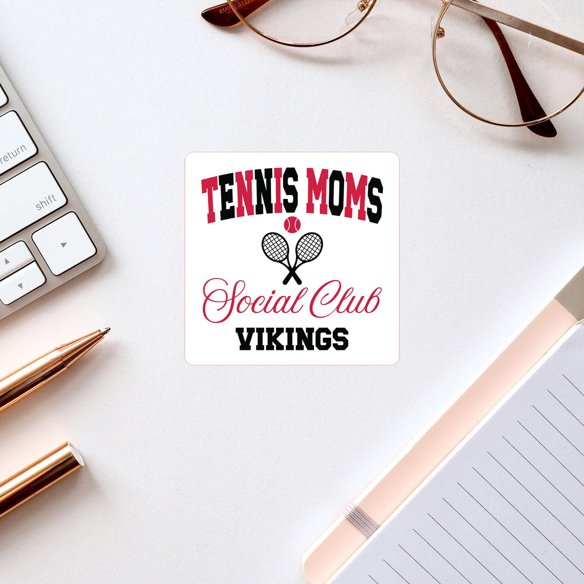 Vinyl Sticker-Custom Tennis Moms Social Club | Your Team -2