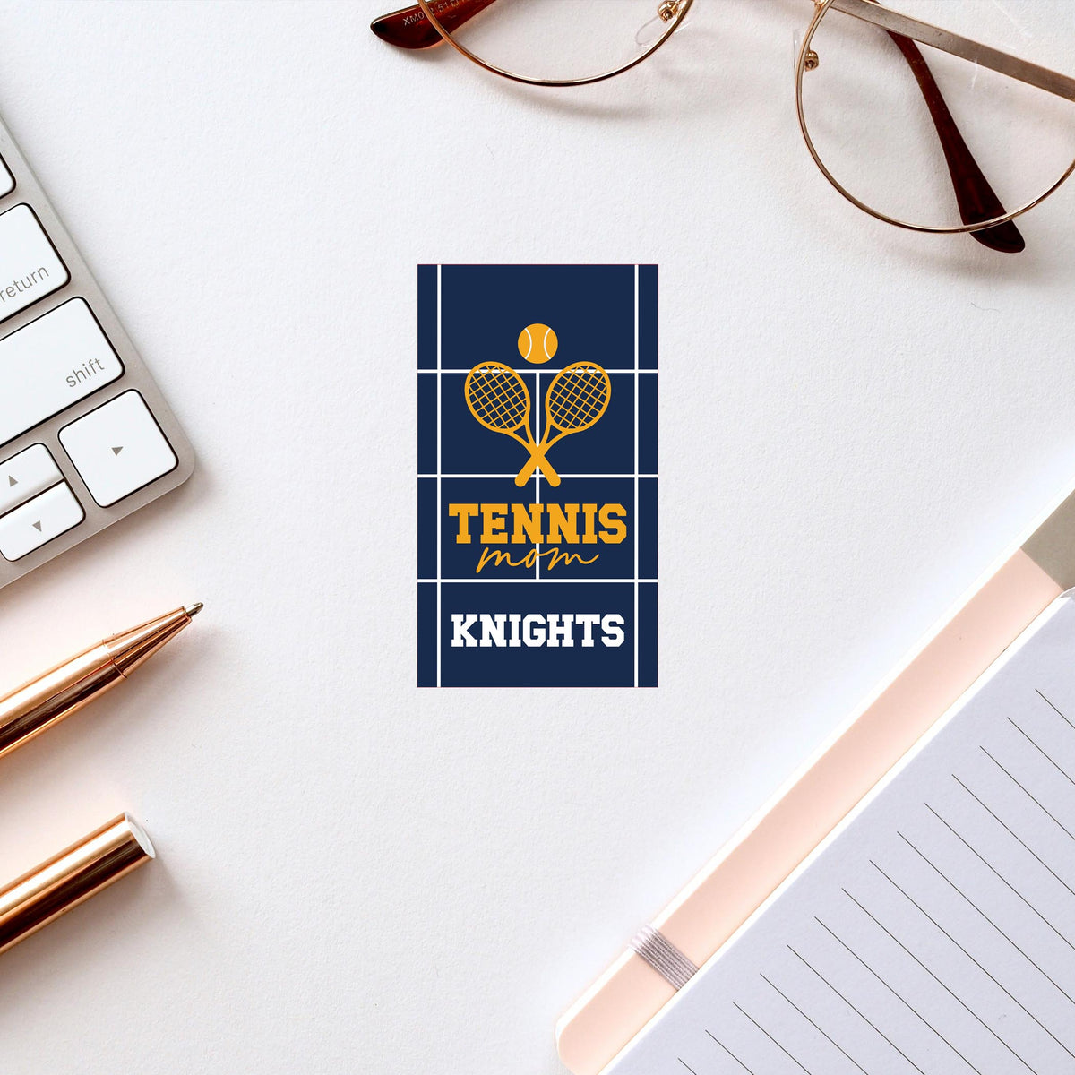 Vinyl Sticker-Custom Tennis Mom Court | Your Team -2
