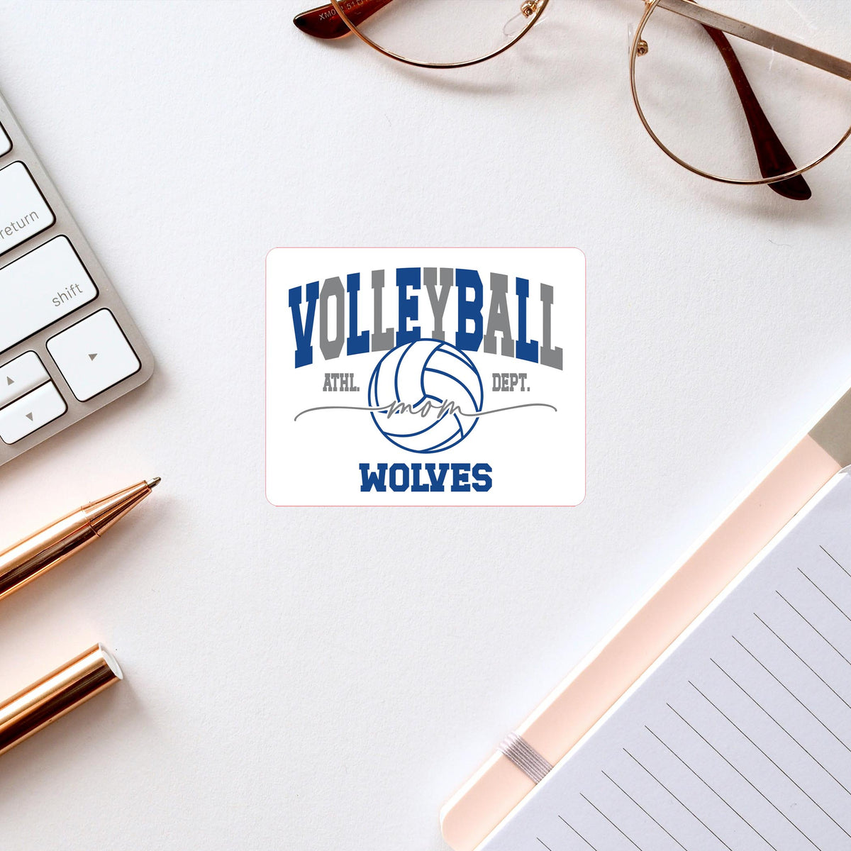 Vinyl Sticker-Custom Volleyball Mom Department | Your Team -2