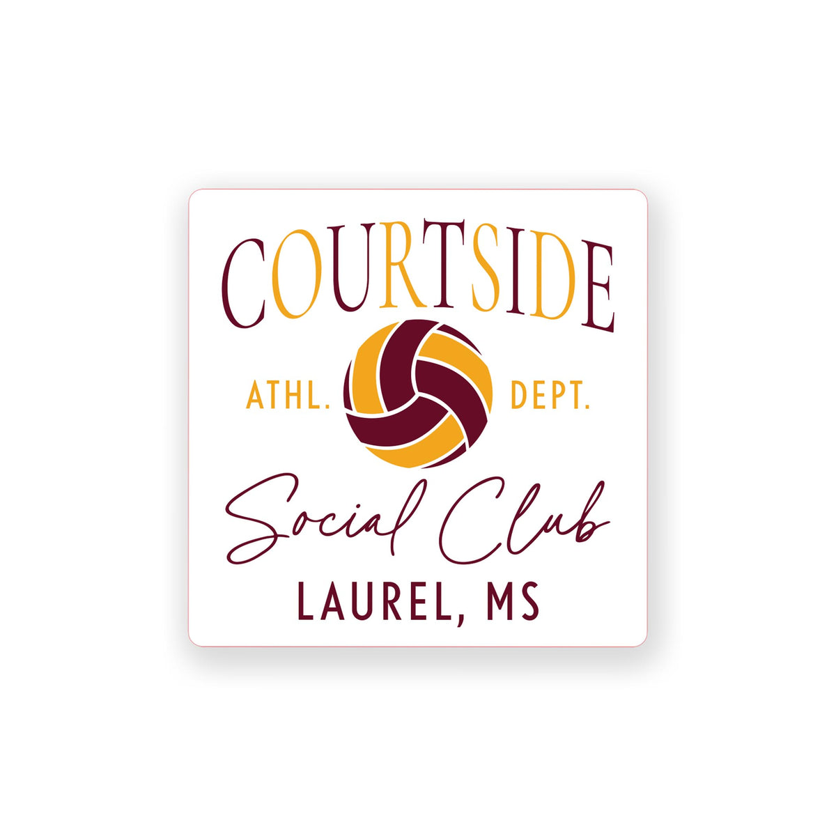 Vinyl Sticker-Custom Volleyball Mom Courtside | Your Team -0