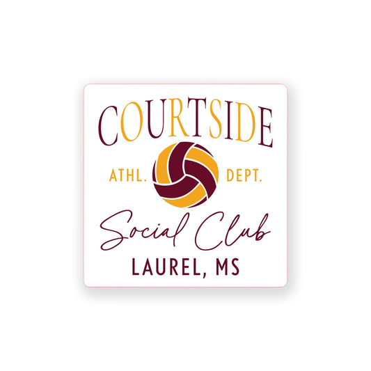 Vinyl Sticker-Custom Volleyball Mom Courtside | Your Team -0