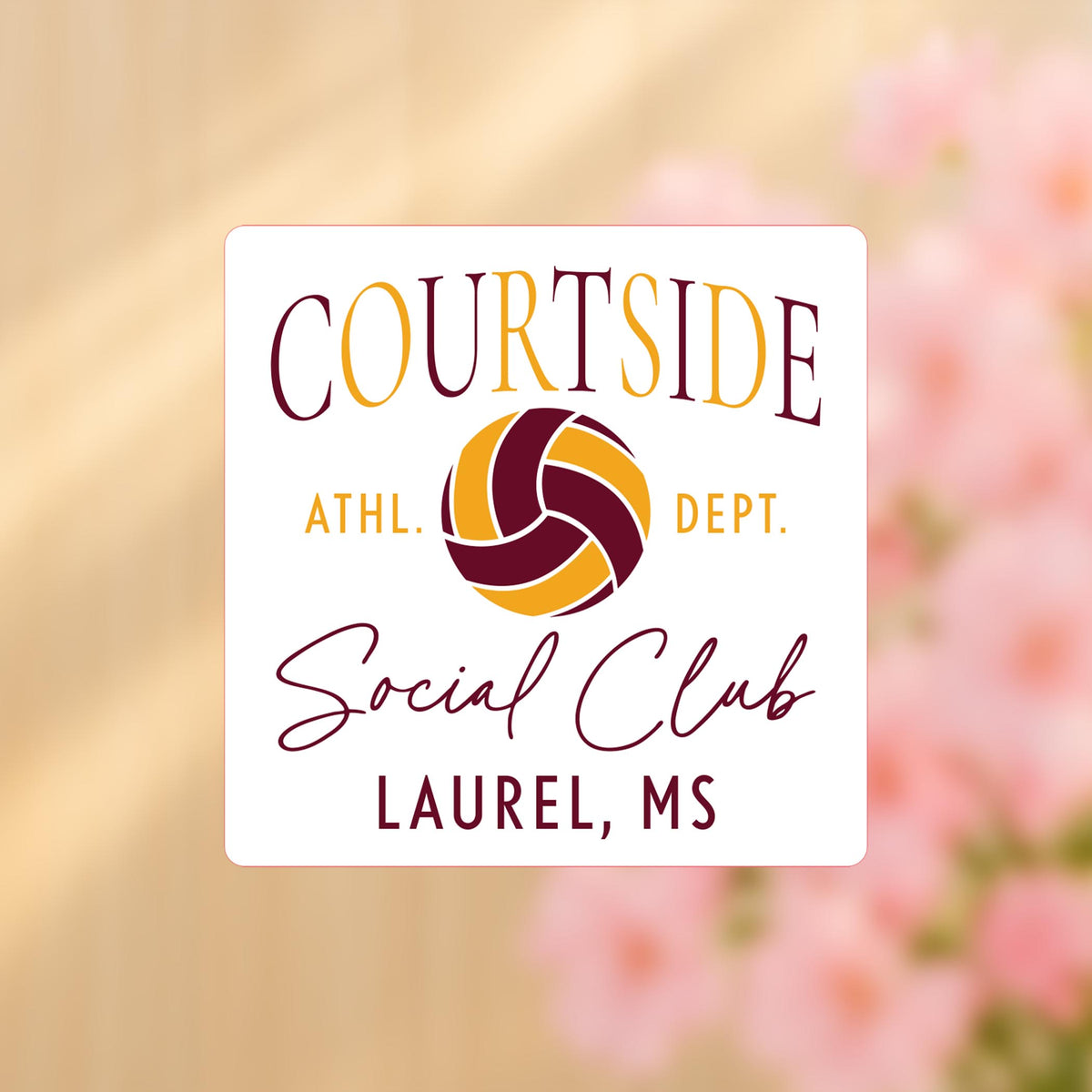 Vinyl Sticker-Custom Volleyball Mom Courtside | Your Team -4