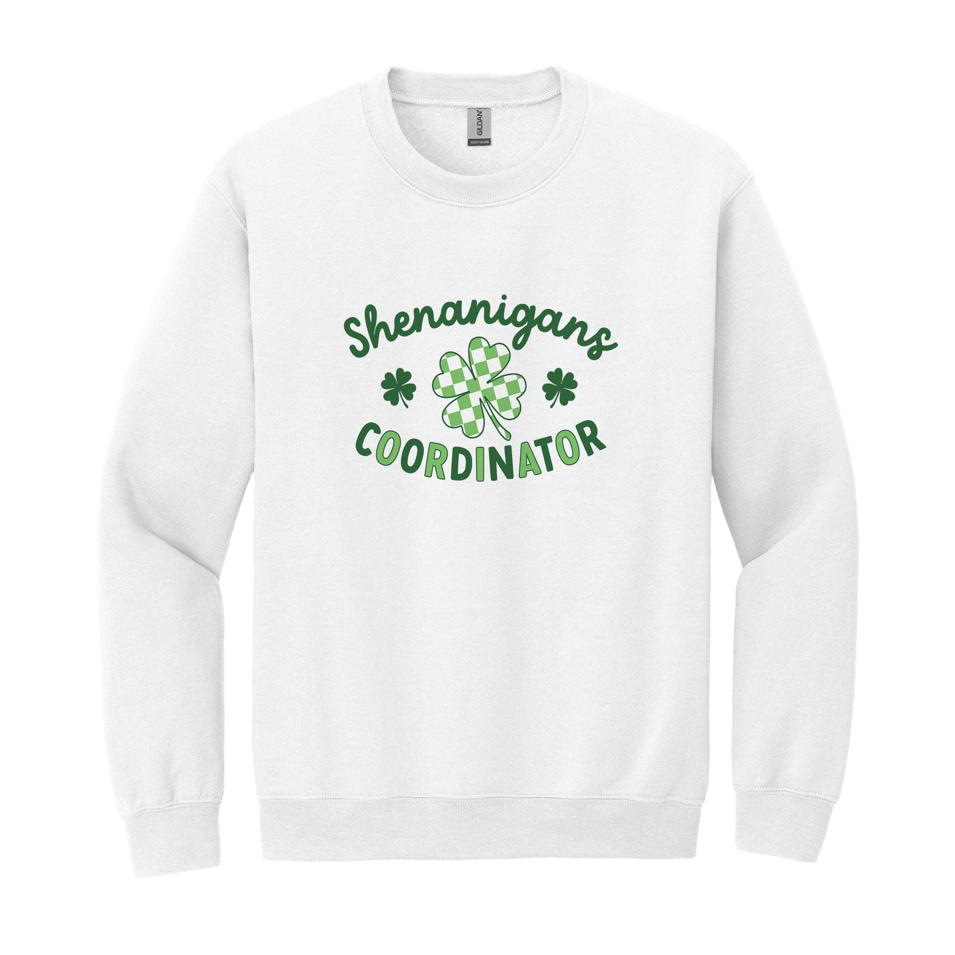 Gildan Sweatshirt White-St. Patrick's Day Shenanigans Coordinator -0