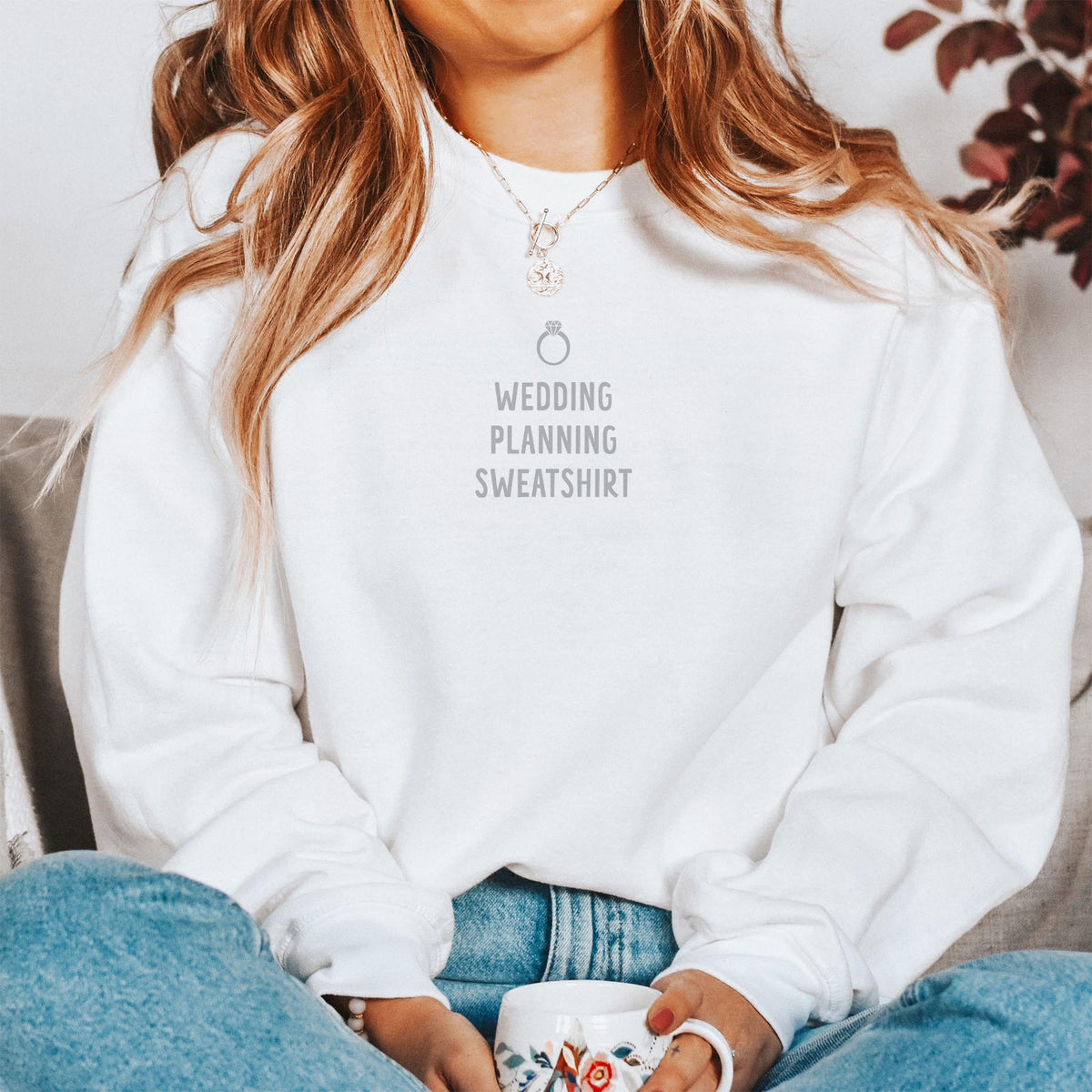 Gildan Sweatshirt White-Wedding Planning Sweatshirt -1