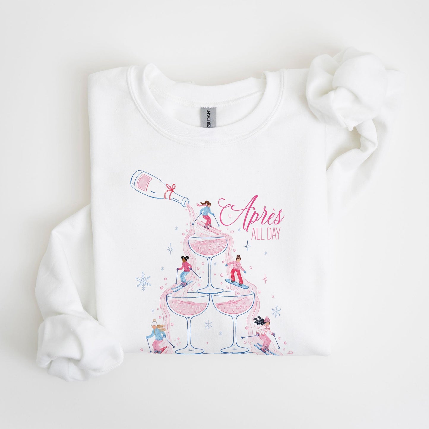 Gildan Sweatshirt White-Après Ski All Day -4