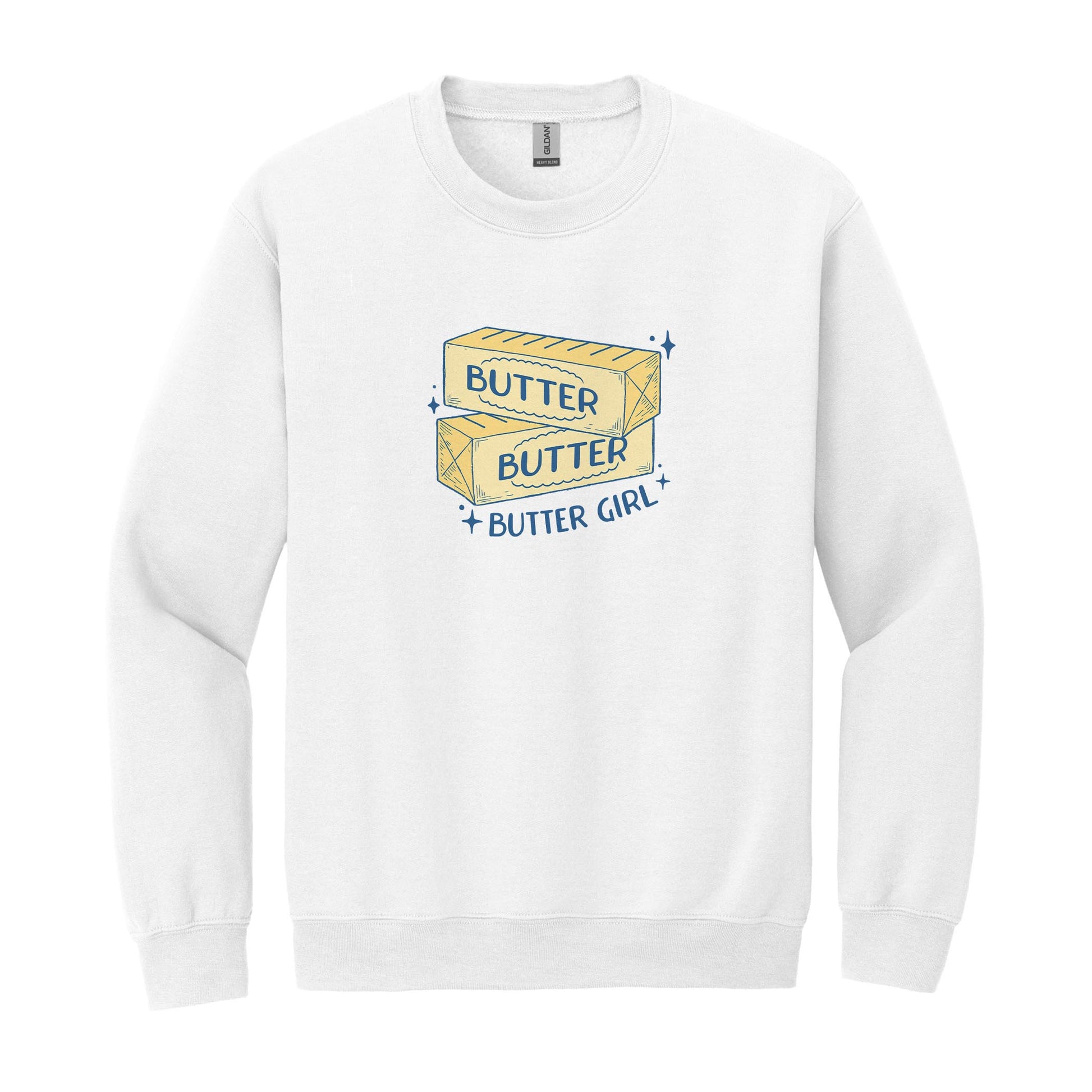 Gildan Sweatshirt White-Butter Girl -0