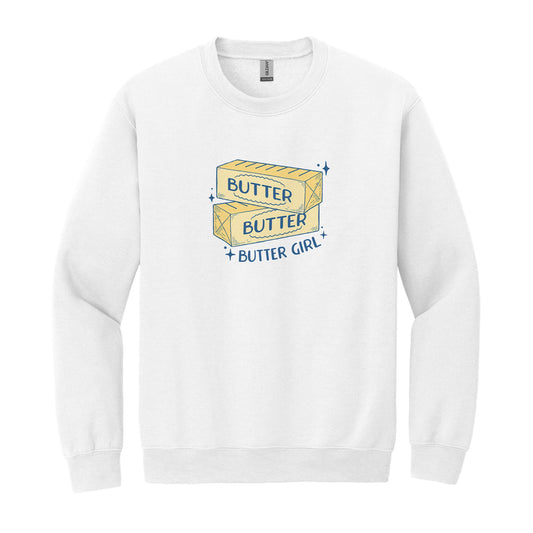 Gildan Sweatshirt White-Butter Girl -0