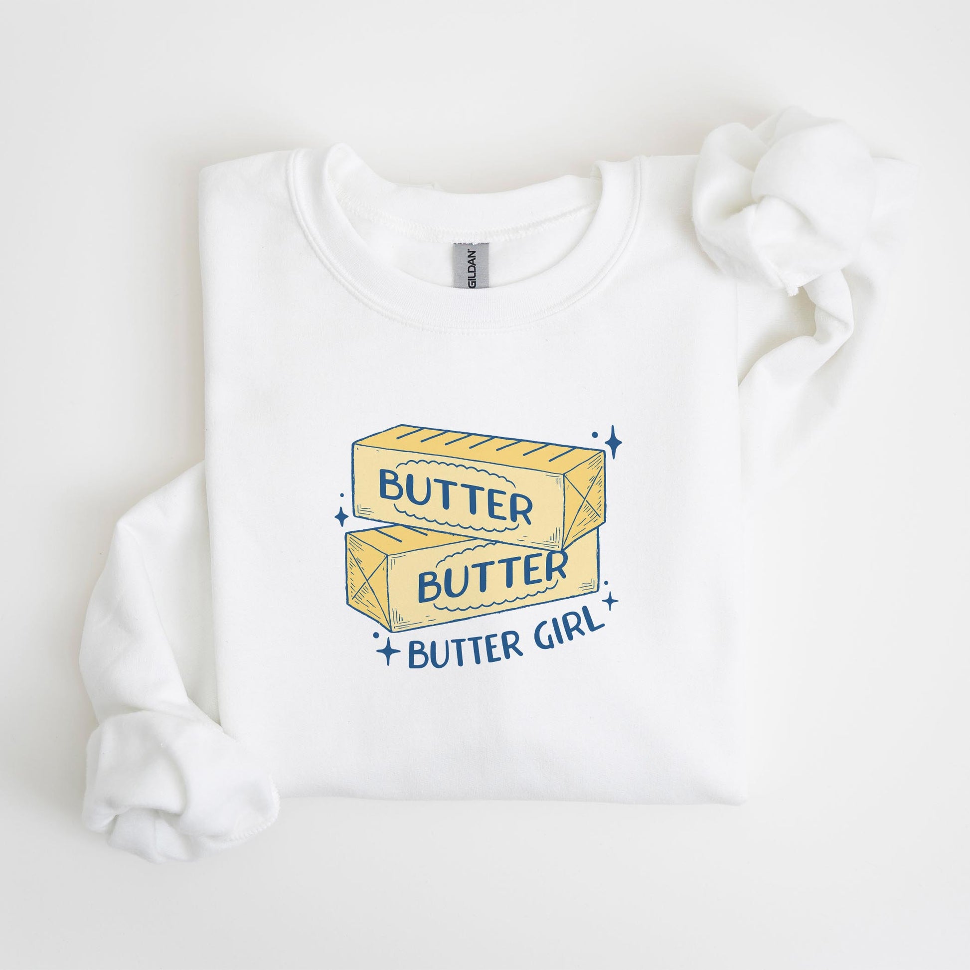 Gildan Sweatshirt White-Butter Girl -4