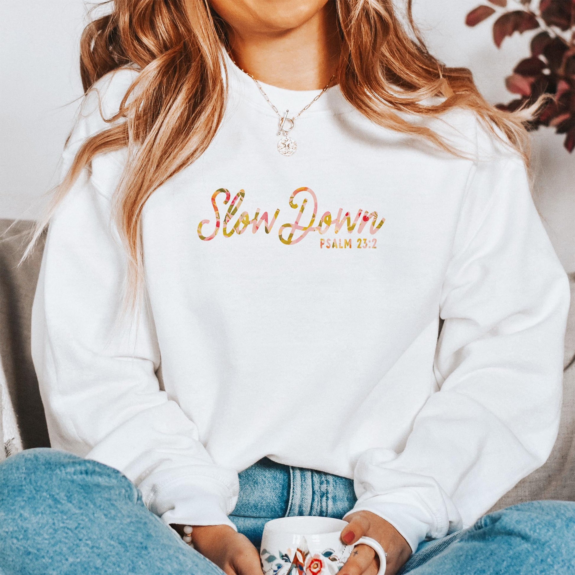 Gildan Sweatshirt White-Faithful Promises -1
