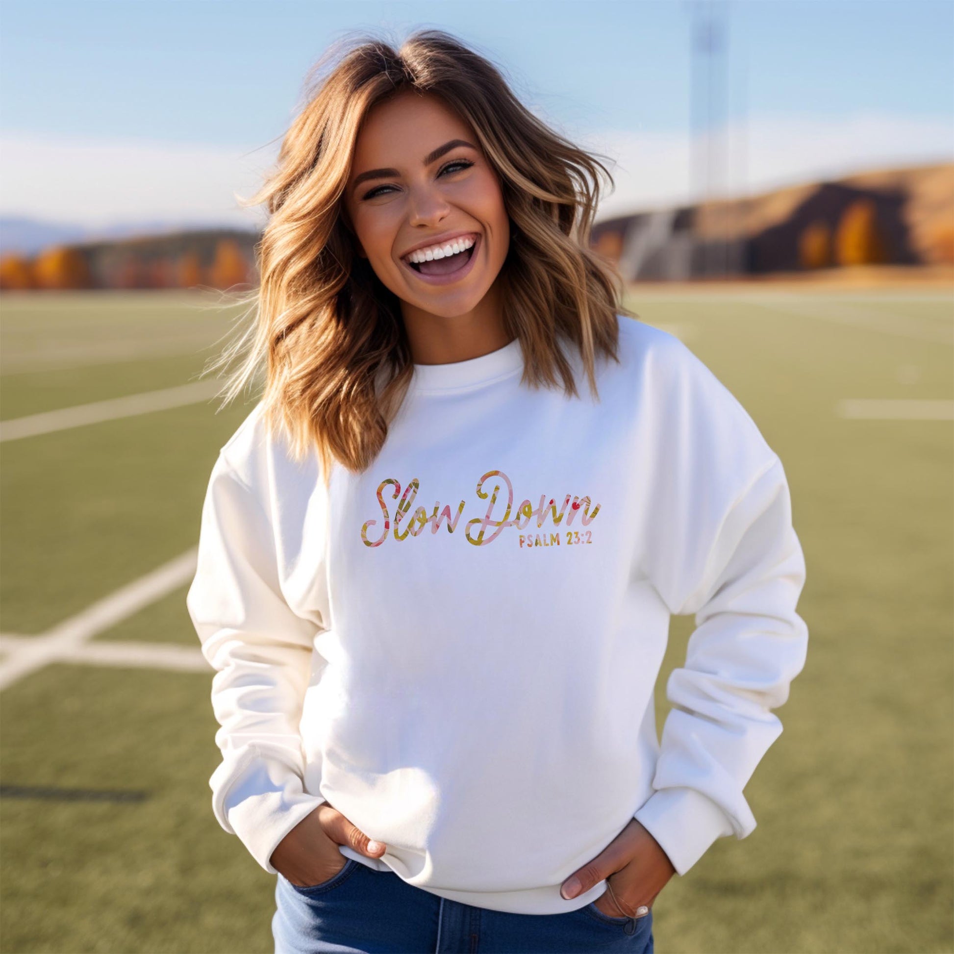 Gildan Sweatshirt White-Faithful Promises -3