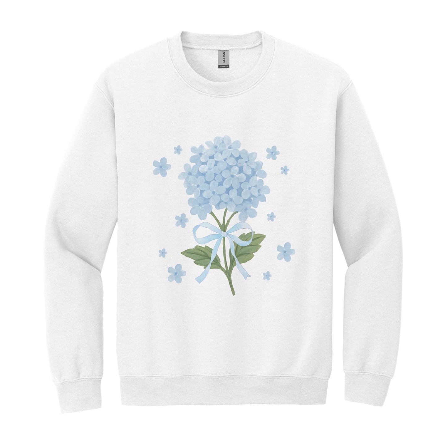 Gildan Sweatshirt White-Hydrangea Cottage -0