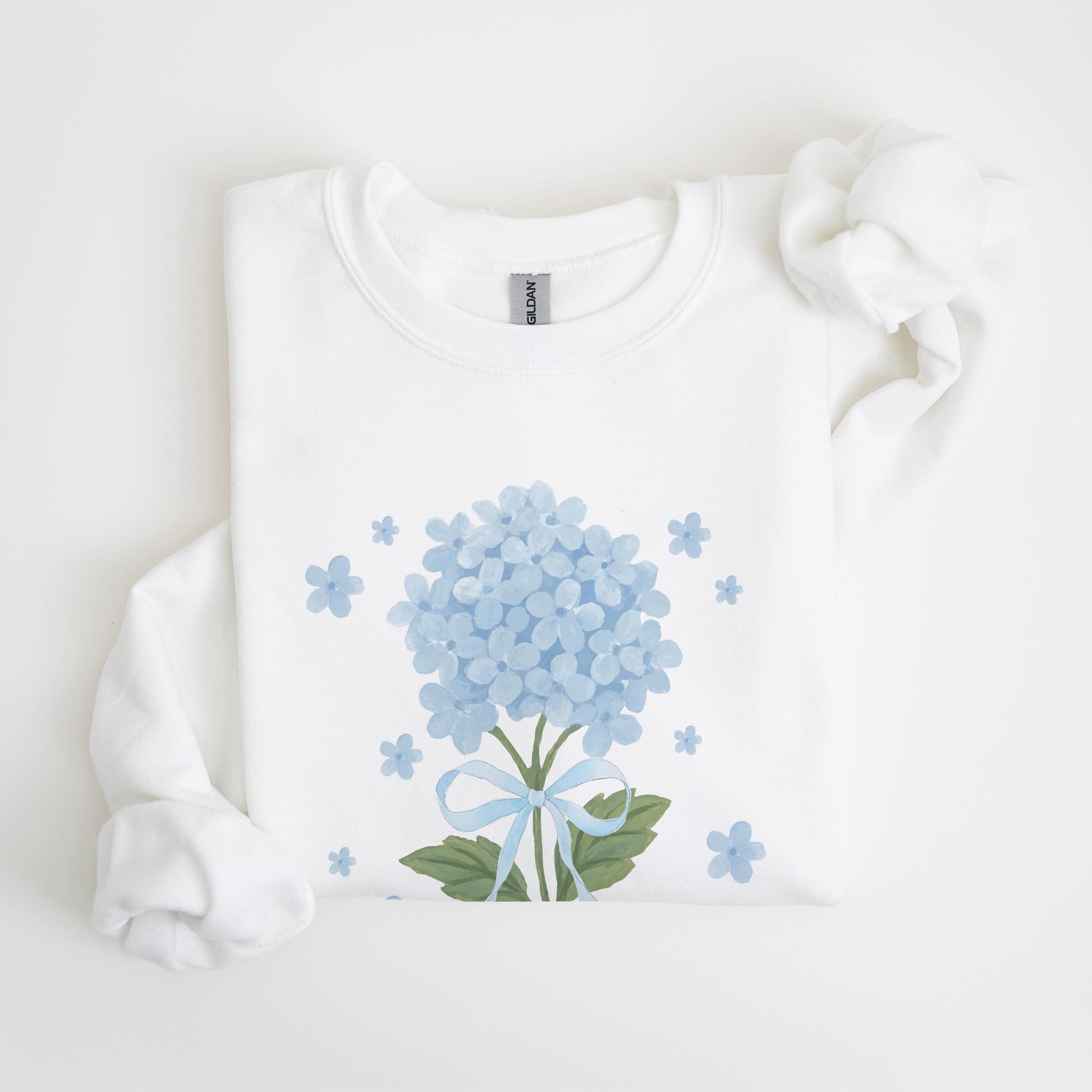 Gildan Sweatshirt White-Hydrangea Cottage -4