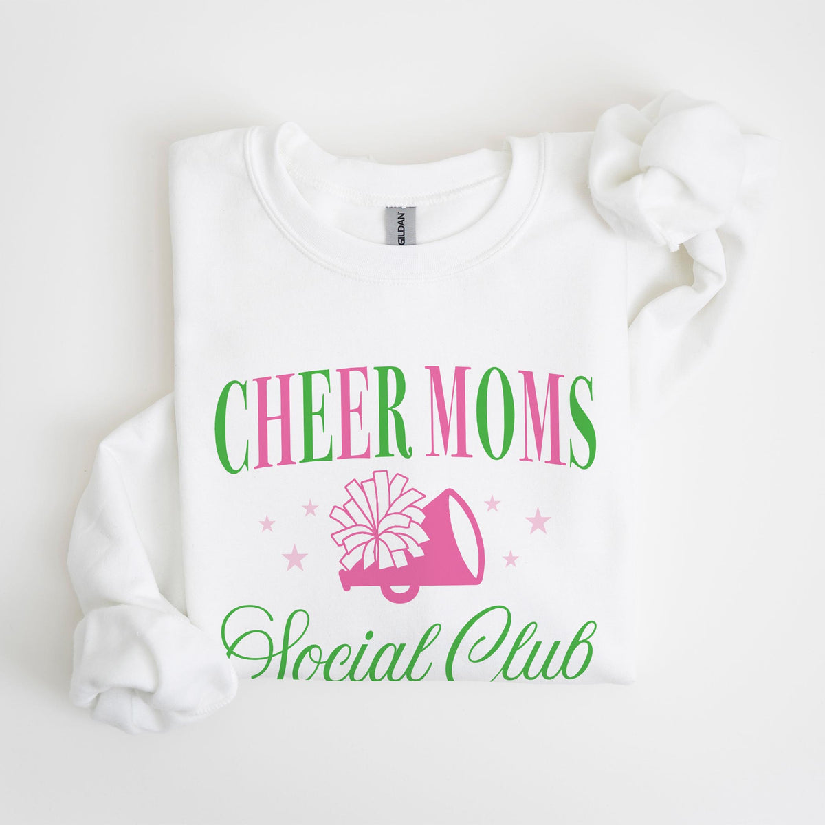Gildan Sweatshirt White-Cheer Moms Social Club -4