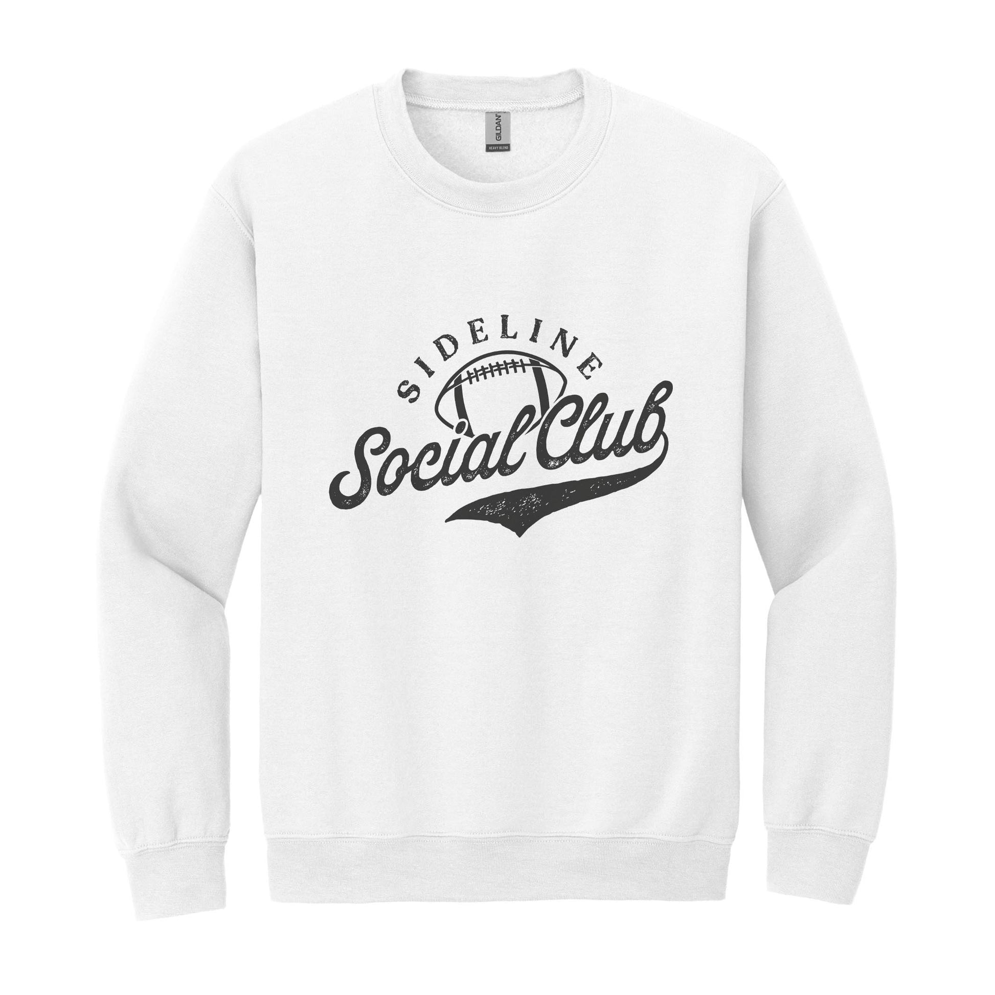 Gildan Sweatshirt White-Football Mom Sideline Social Club -0