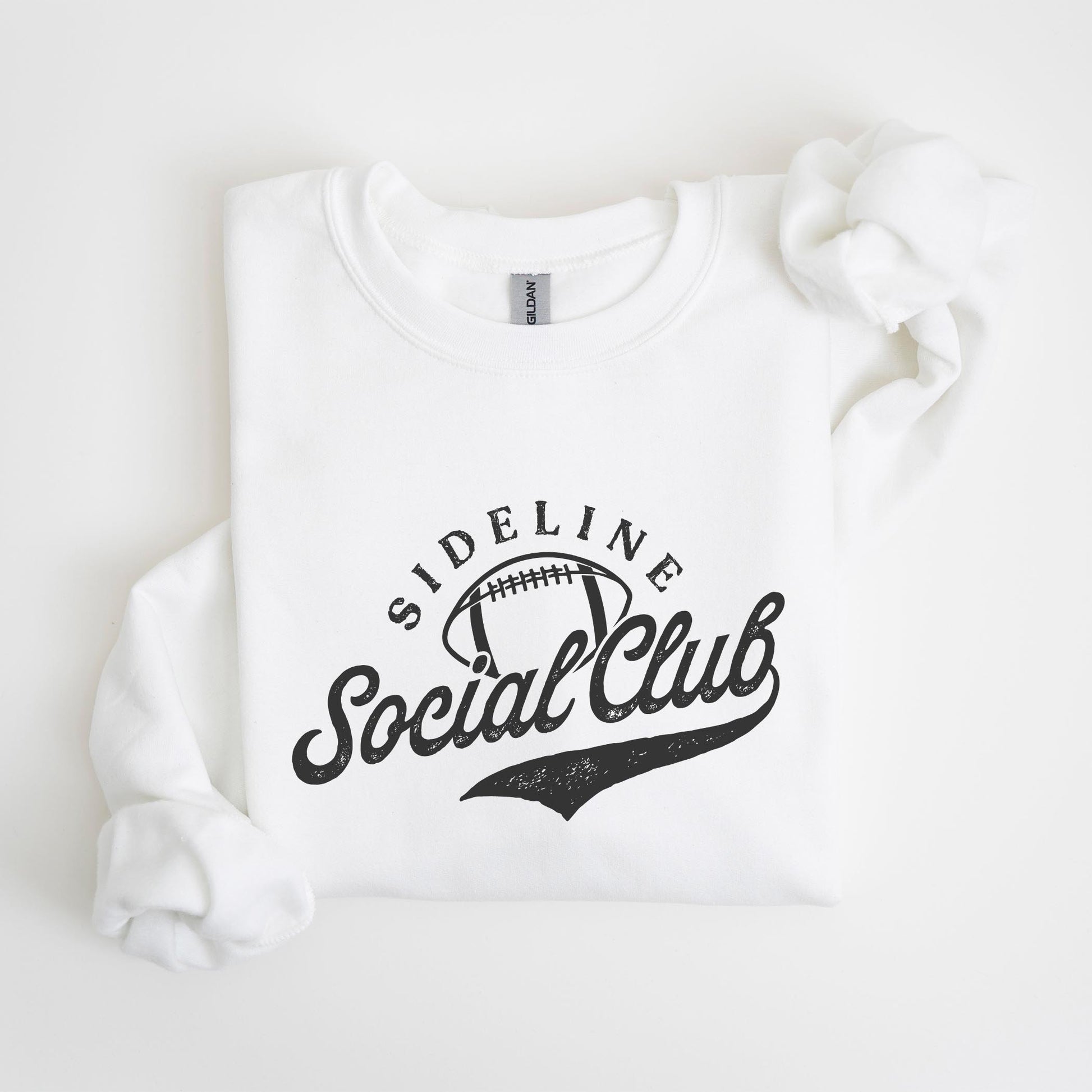 Gildan Sweatshirt White-Football Mom Sideline Social Club -4