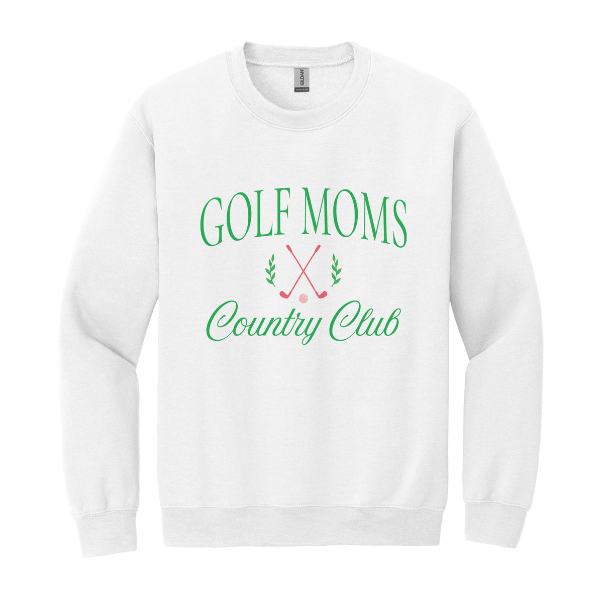 Gildan Sweatshirt White-Golf Moms Country Club -0