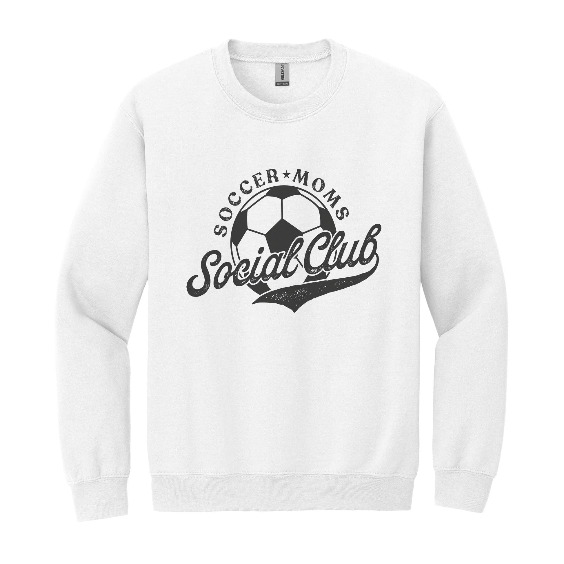 Gildan Sweatshirt White-Soccer Moms Social Club -0