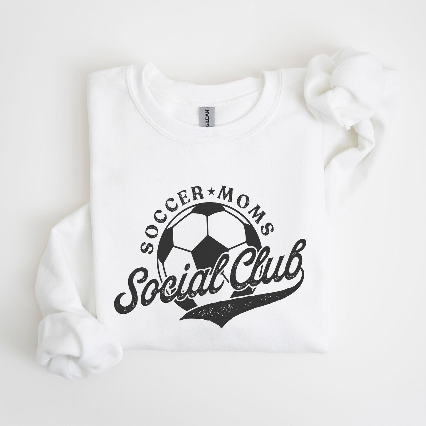 Gildan Sweatshirt White-Soccer Moms Social Club -4