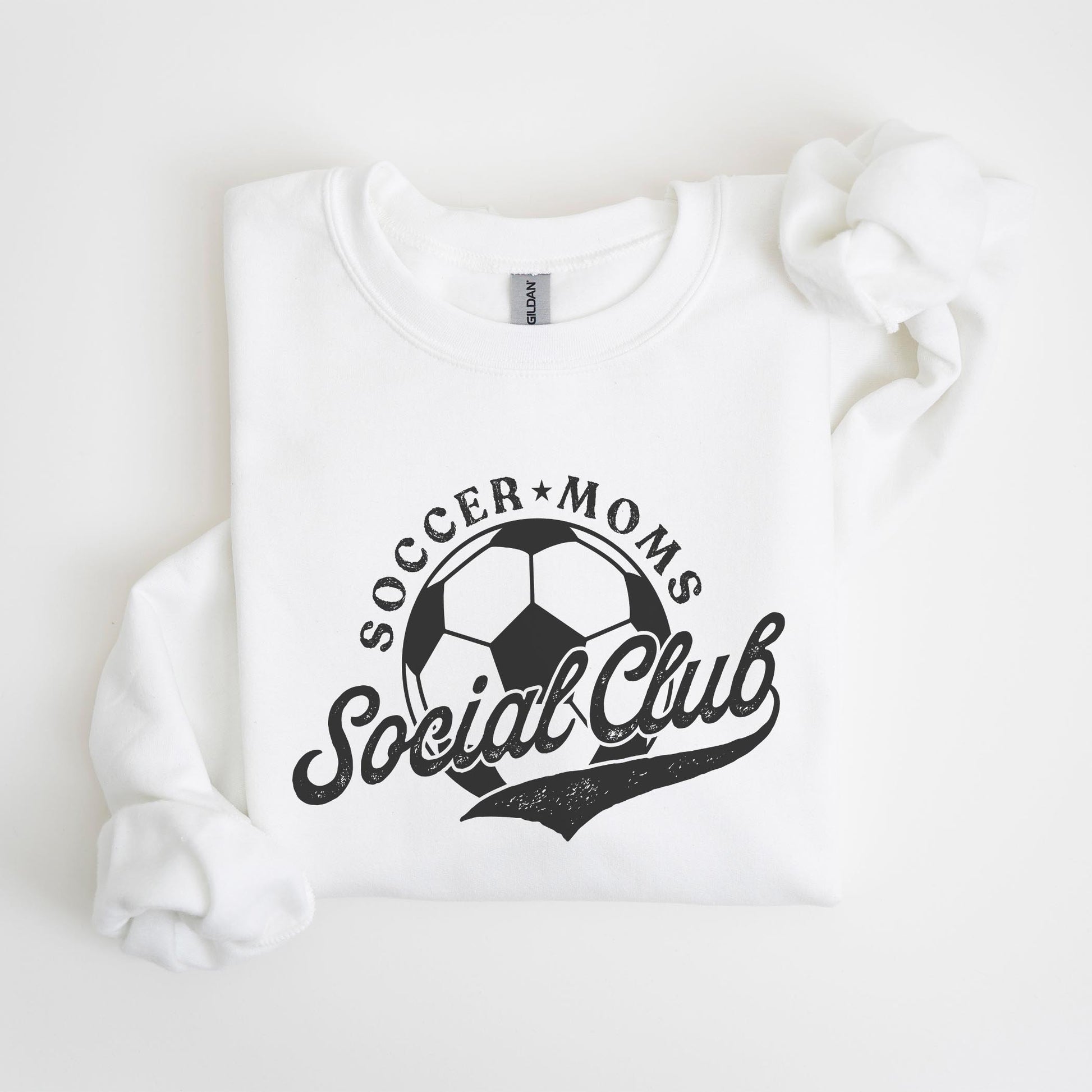 Gildan Sweatshirt White-Soccer Moms Social Club -4