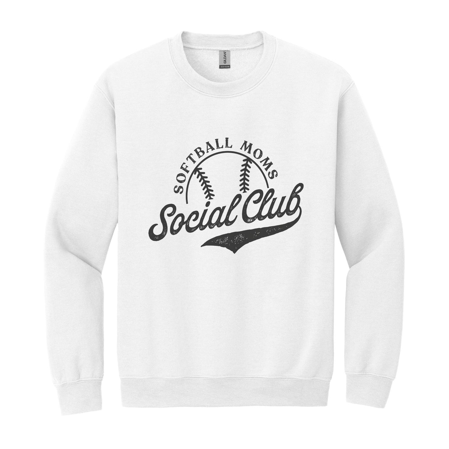 Gildan Sweatshirt White-Softball Moms Social Club -0