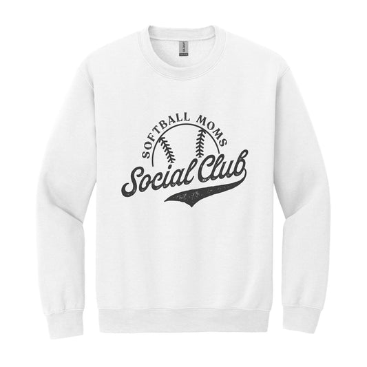 Gildan Sweatshirt White-Softball Moms Social Club -0