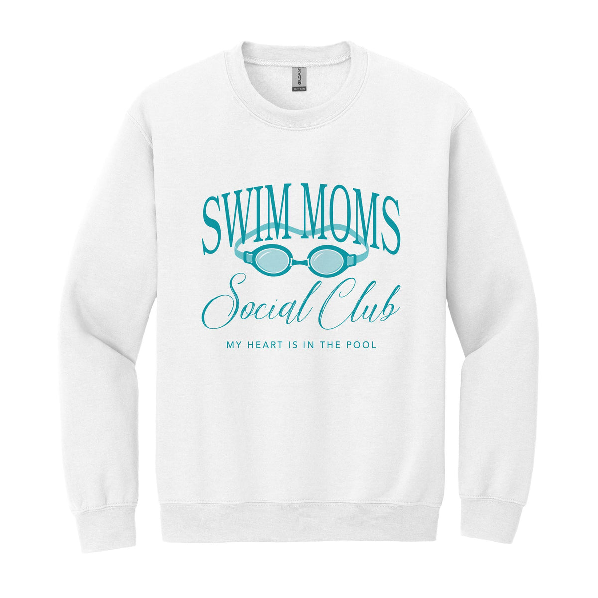 Gildan Sweatshirt White-Swim Moms Social Club -0