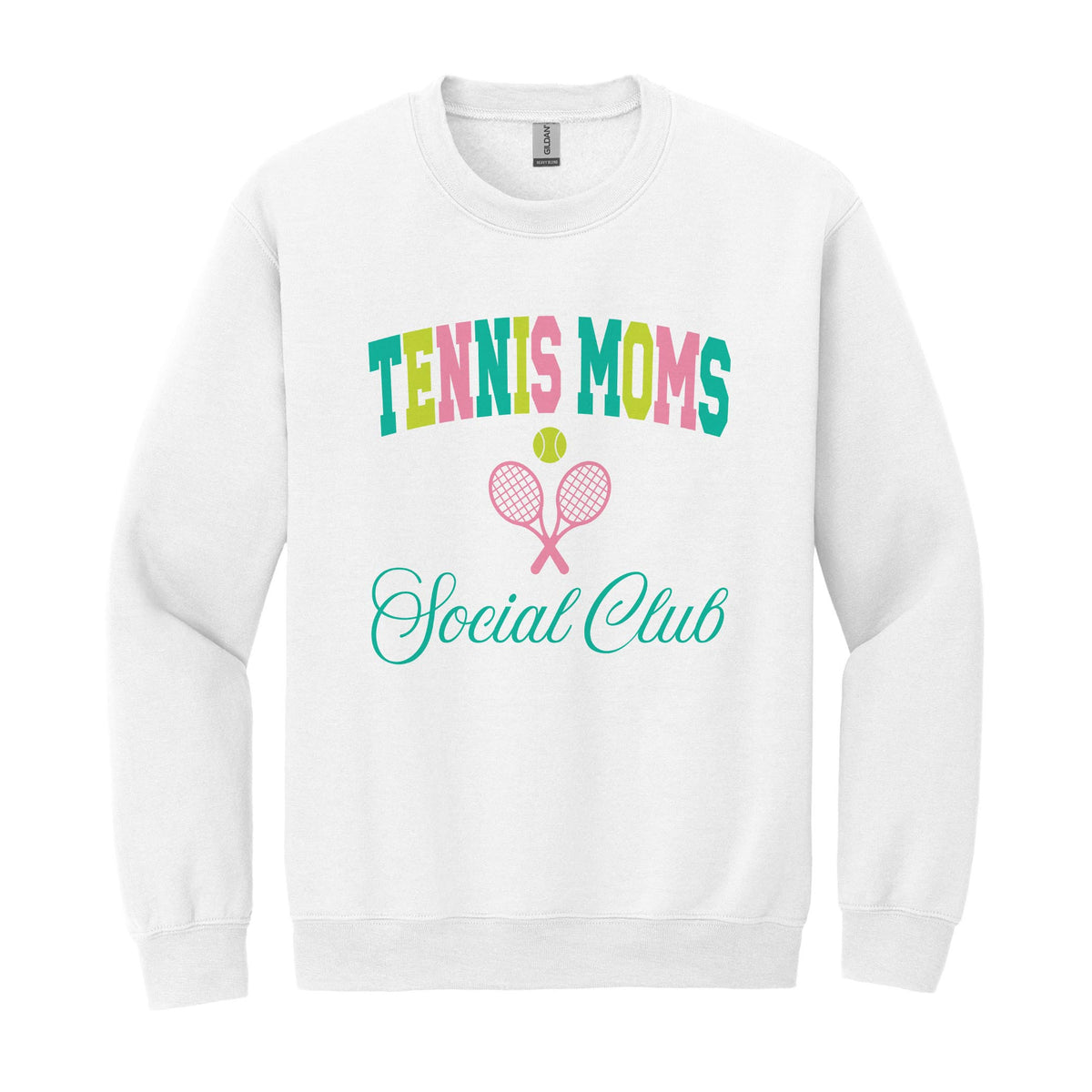 Gildan Sweatshirt White-Tennis Moms Social Club -0