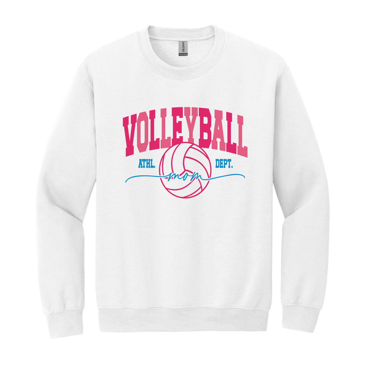 Gildan Sweatshirt White-Volleyball Mom -0