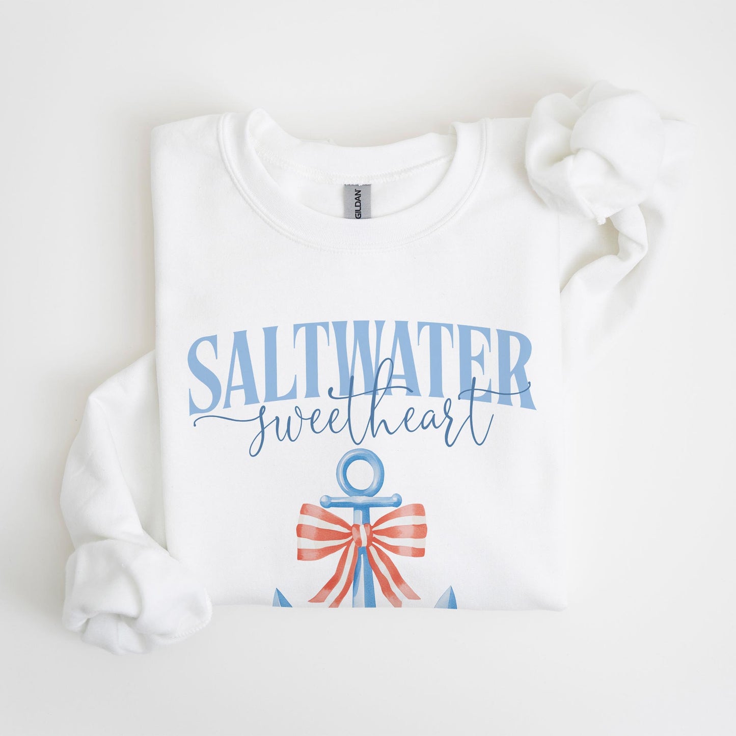 Gildan Sweatshirt White-New England Tides Saltwater Sweetheart -4