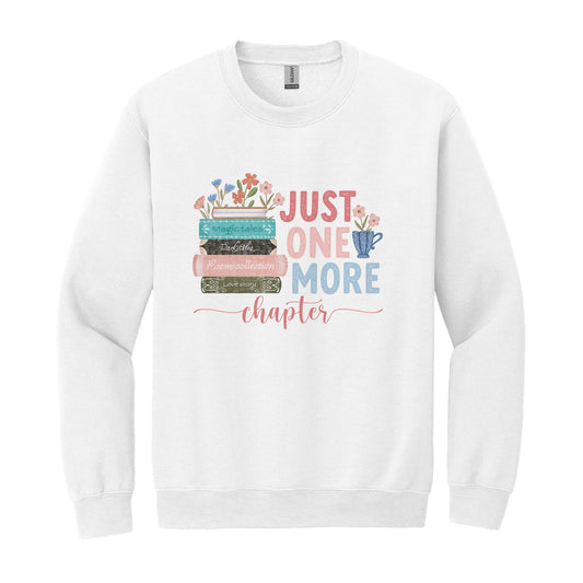Gildan Sweatshirt White-Pretty Little Chapters Just One More Chapter -0