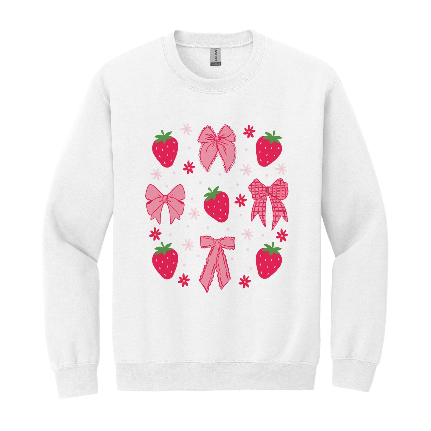 Gildan Sweatshirt White-Strawberry Parlor -0