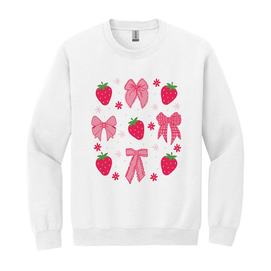 Gildan Sweatshirt White-Strawberry Parlor -0