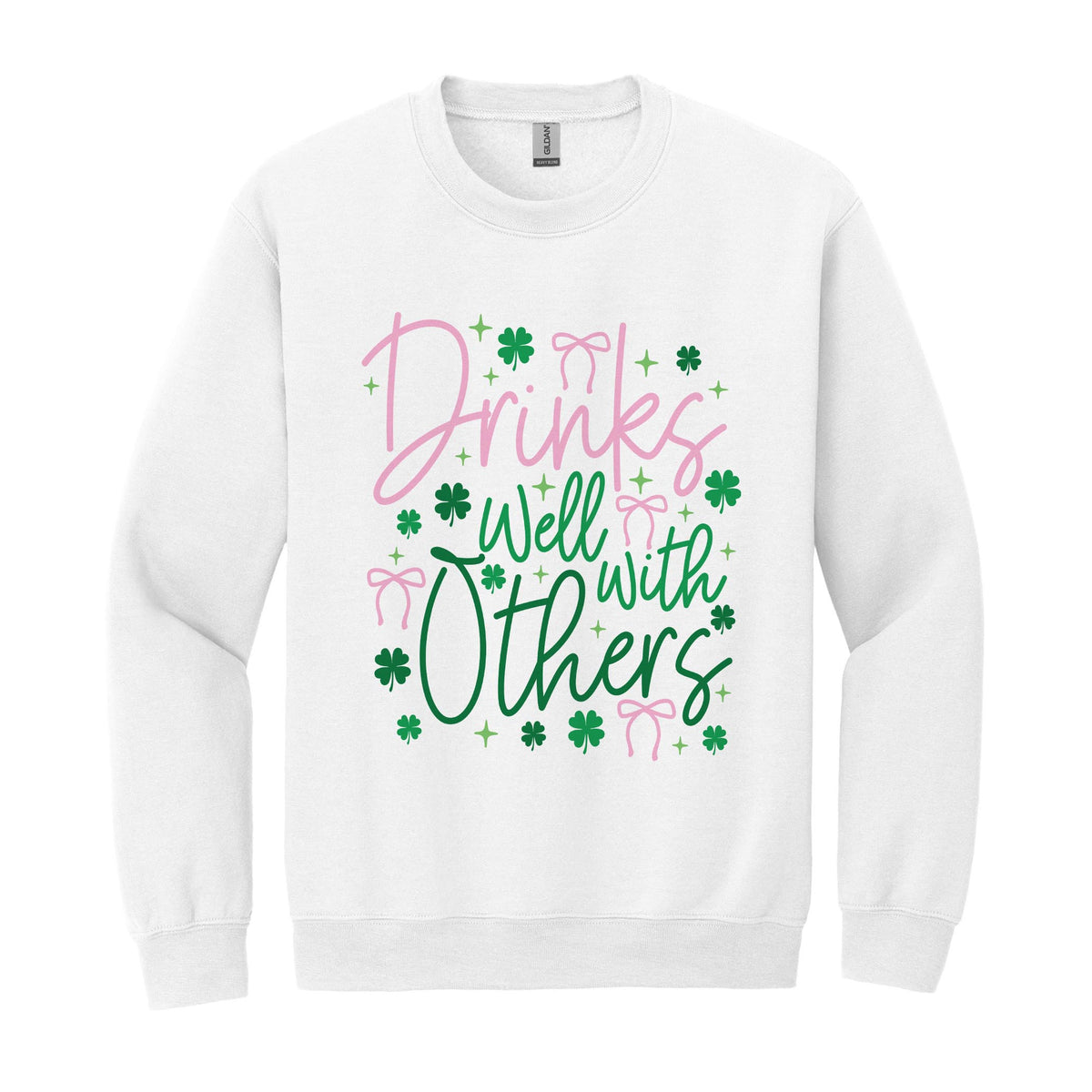Gildan Sweatshirt White-St. Patty's Day -0