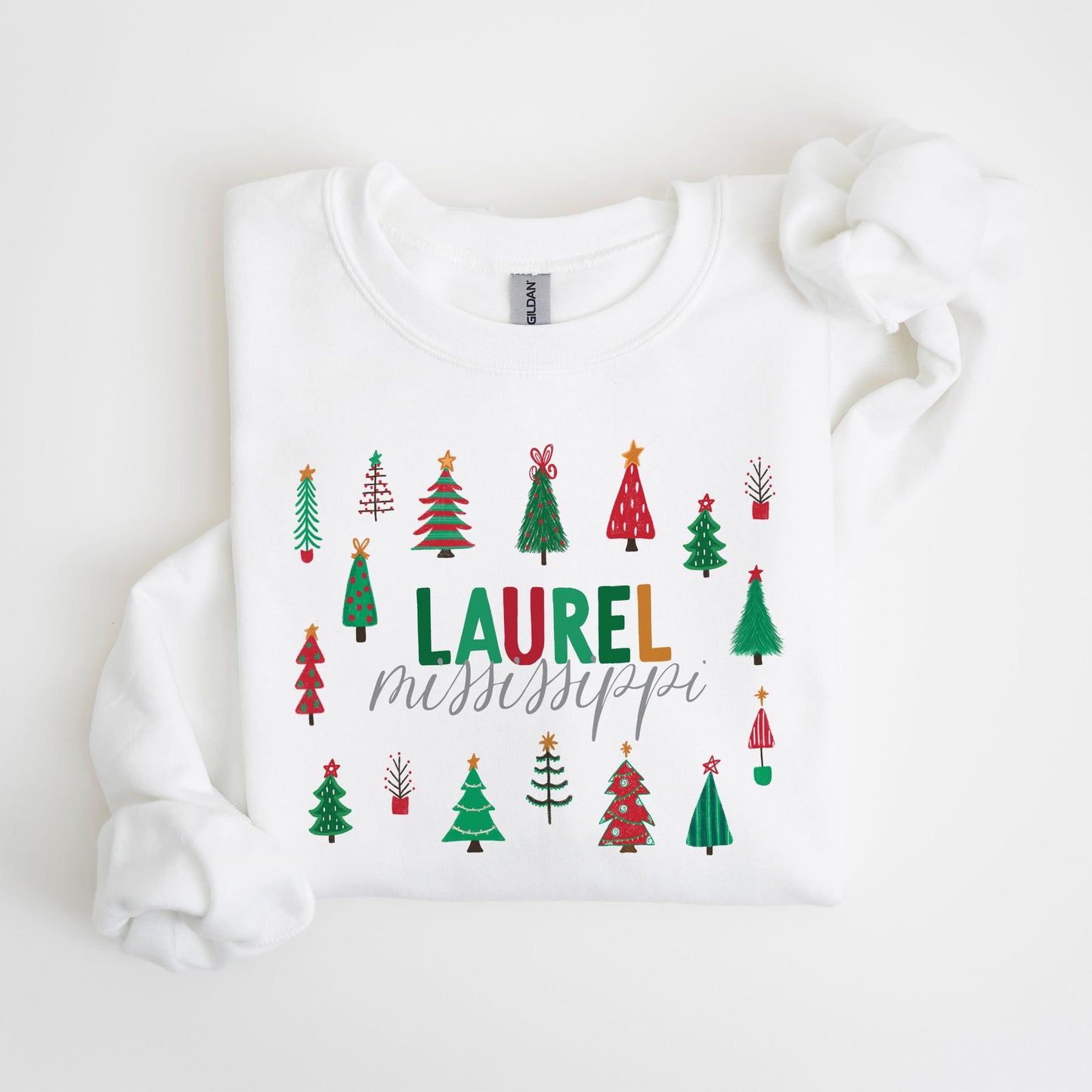 Gildan Sweatshirt White-Love + Local Whimsy Wonderland Traditional -4