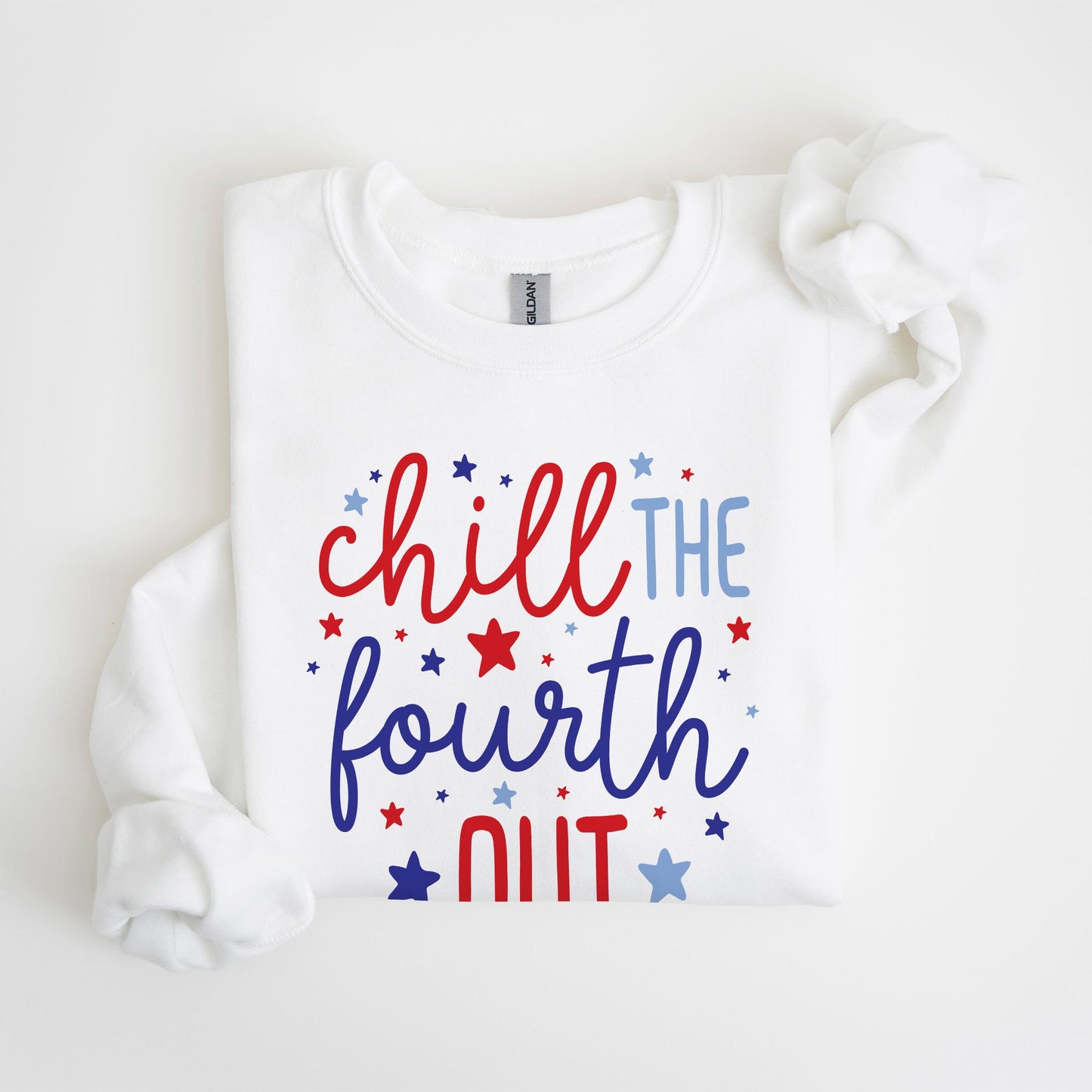 Gildan Sweatshirt White-Love+Local 4th of July 250th Anniversary -4