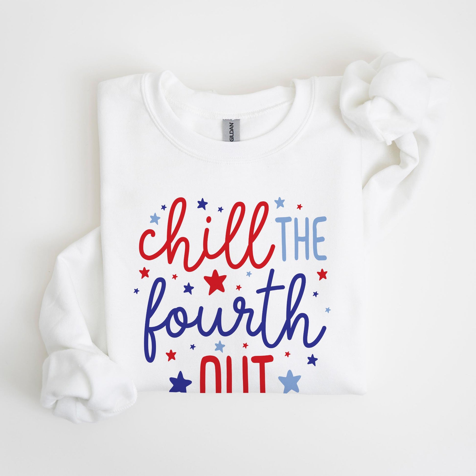 Gildan Sweatshirt White-Love+Local 4th of July 250th Anniversary -4