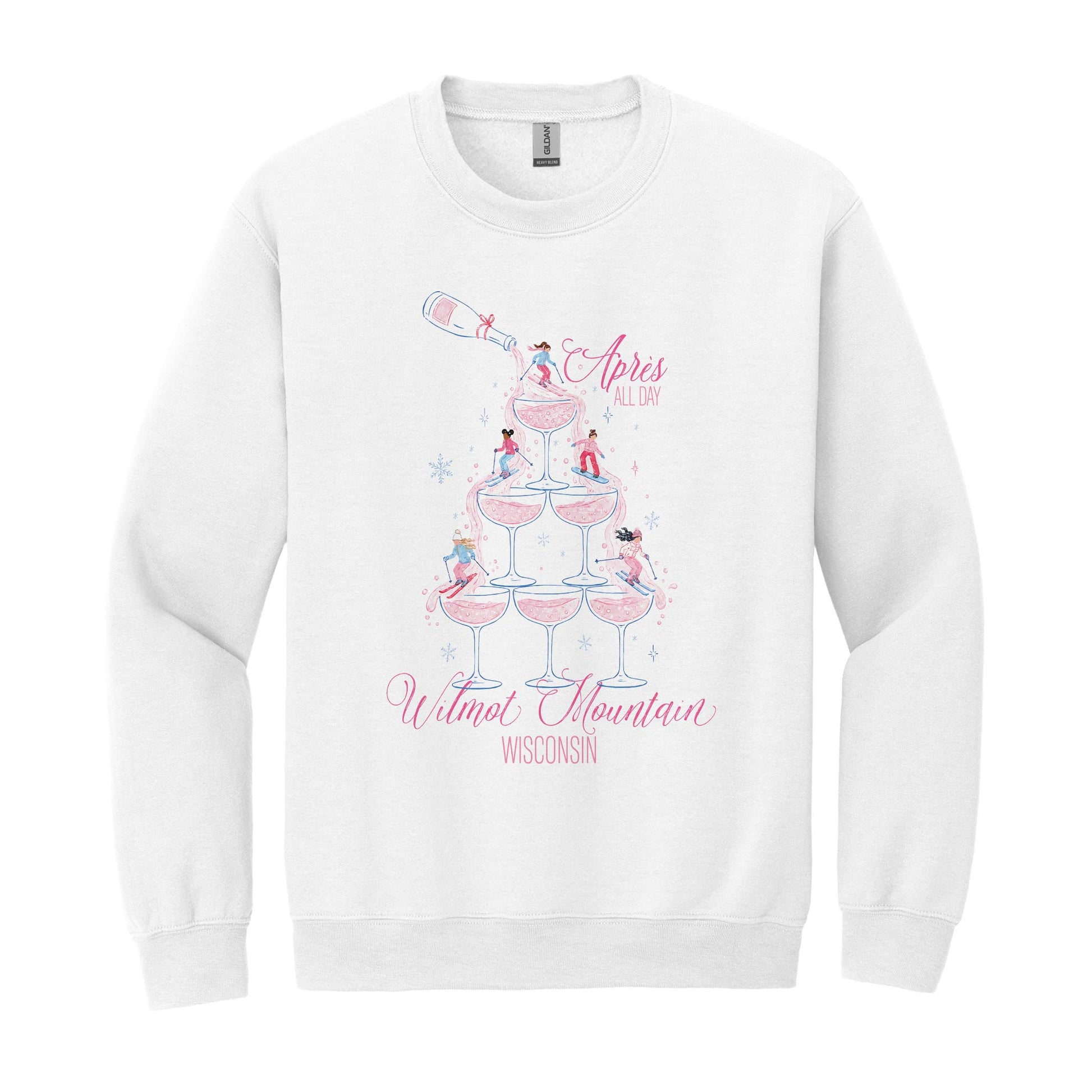 Gildan Sweatshirt White-Love+Local Après Ski All Day -0