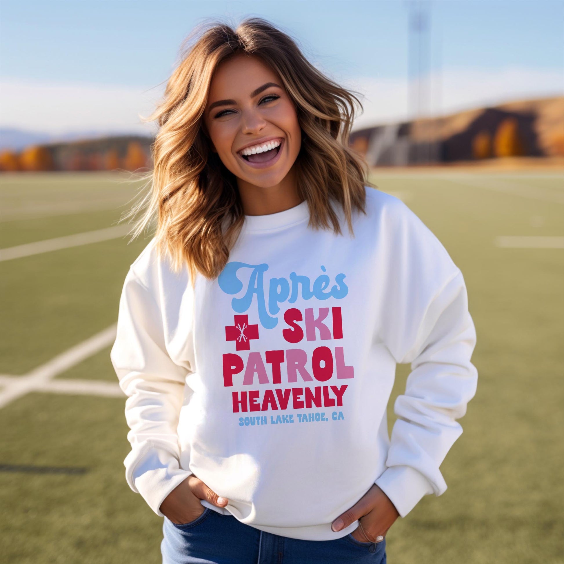Gildan Sweatshirt White-Love+Local Après Ski Patrol -3